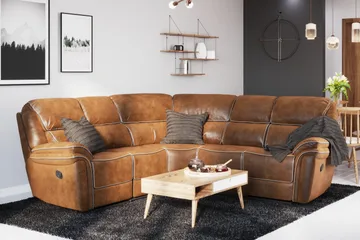 Saranda Hörnsoffa - Brun - Products - Möbler - Soffa - Biosoffa & reclinersoffa
