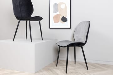 Emma Matstol - Sammet/Ljusgrå/Svart - Products - Möbler - Fåtölj & stolar - Matstol & köksstol