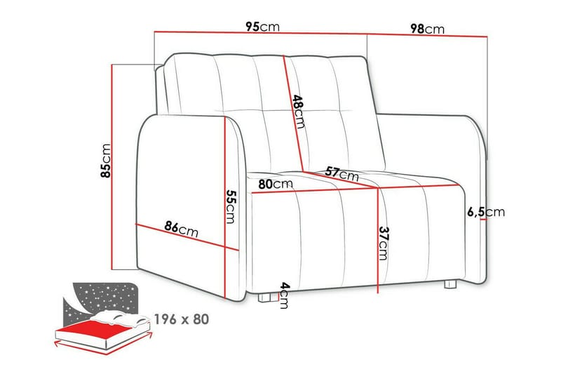 Denegal Bäddfåtölj Dark grey - Products - Möbler - Fåtölj & stolar - Fåtölj - Bäddfåtölj