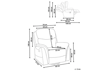 Elektrisk reclinerfåtölj Glorie Brun - Brun - Products - Möbler - Fåtölj & stolar - Fåtölj - Massagestol & massagefåtölj