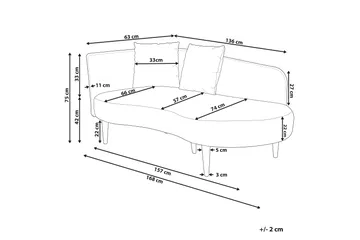 Gabriell Schäslong 168 cm Vänster - Grå - Products - Möbler - Fåtölj & stolar - Fåtölj - Liggfåtölj