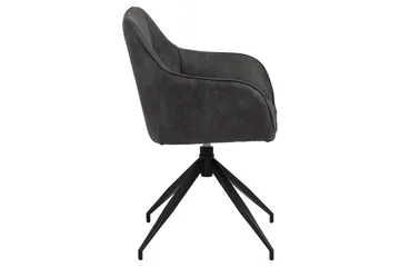 Harford Karmstol Spindelben - Mörkgrå/Matt Svart - Products - Möbler - Fåtölj & stolar - Karmstol