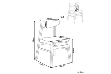 Matsalsstol Smiley set om 2 Mörkt Trä-Grått - Mörkt Trä-Grått - Products - Möbler - Fåtölj & stolar - Matstol & köksstol
