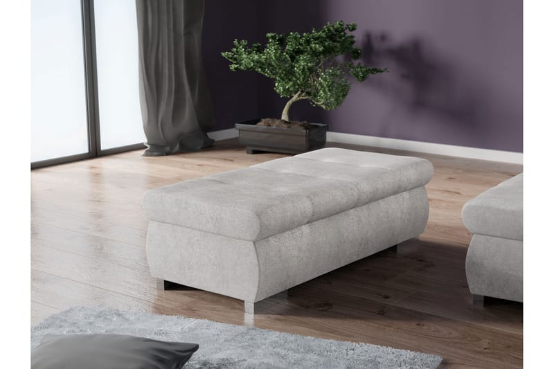 Cerys Fotpall 60 cm - Grå - Products - Möbler - Fåtölj & stolar - Pall & puff - Fotpallar
