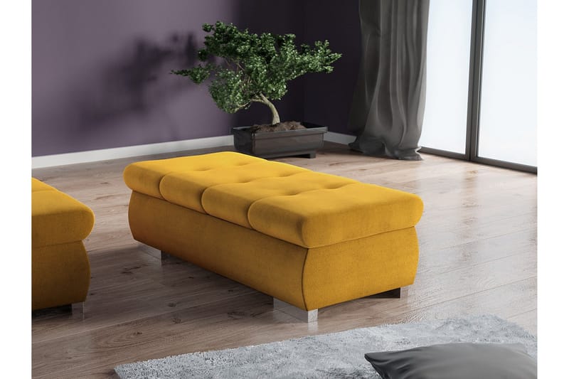 Cerys Fotpall 60 cm - Gul - Products - Möbler - Fåtölj & stolar - Pall & puff - Fotpallar