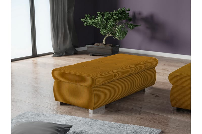 Cerys Fotpall 60 cm - Gul - Products - Möbler - Fåtölj & stolar - Pall & puff - Fotpallar