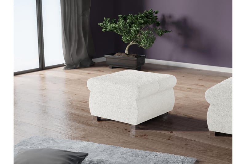 Cerys Fotpall 60 cm - Vit - Products - Möbler - Fåtölj & stolar - Pall & puff - Fotpallar