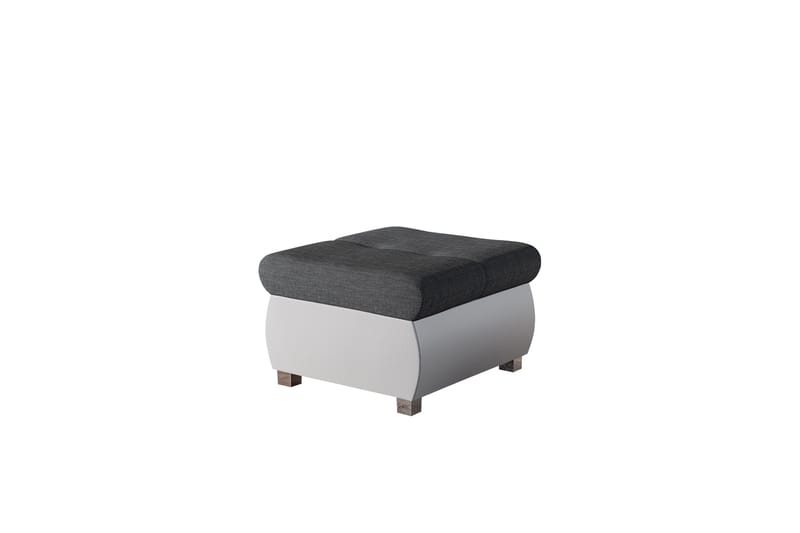 Cerys Fotpall 60 cm, Vit/Mörkgrå