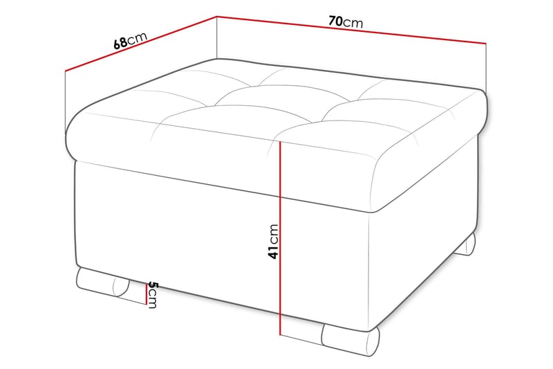 Dynir Fotpall 68 cm - Grå - Products - Möbler - Fåtölj & stolar - Pall & puff - Fotpallar