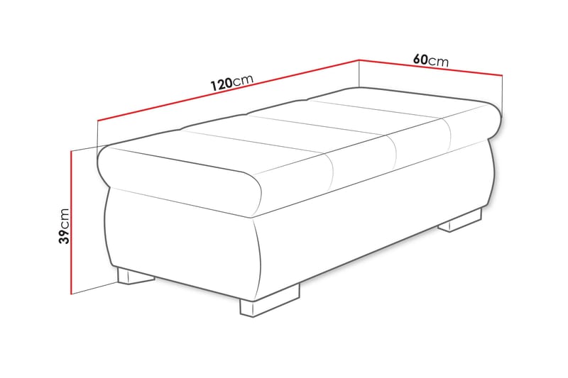 Gamal Fotpall 60 cm - Grå - Products - Möbler - Fåtölj & stolar - Pall & puff - Fotpallar