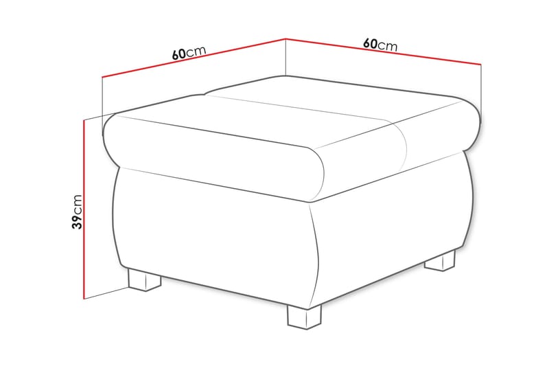 Gamal Fotpall 60 cm - Marinblå - Products - Möbler - Fåtölj & stolar - Pall & puff - Fotpallar