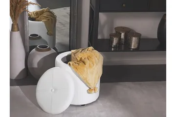 Syosset Fotpall med Förvaring - Vit - Products - Möbler - Fåtölj & stolar - Pall & puff - Fotpallar