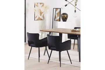 Set med 2 matstolar Sanilac - Svart - Products - Möbler - Fåtölj & stolar - Karmstol