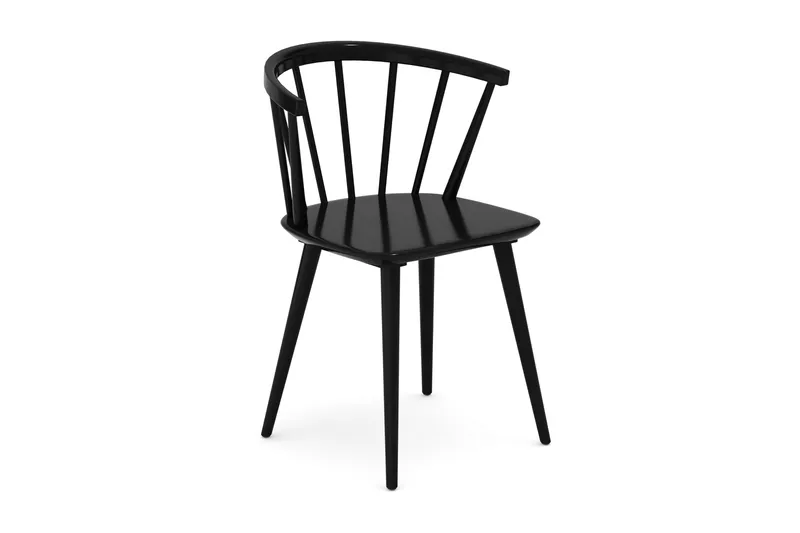 Tyrö Karmstol & matstol i massiv trä, Svart