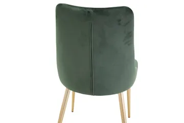 Velvet Deluxe Sammetsstol - Mörkgrön/Guld - Products - Möbler - Fåtölj & stolar - Matstol & köksstol
