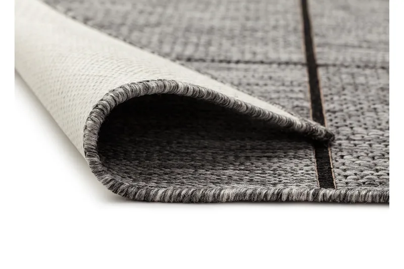 Madrid Square Flatvävd Matta 160x230 - Grå/Svart - Products - Textil & mattor - Matta - Flatvävd matta