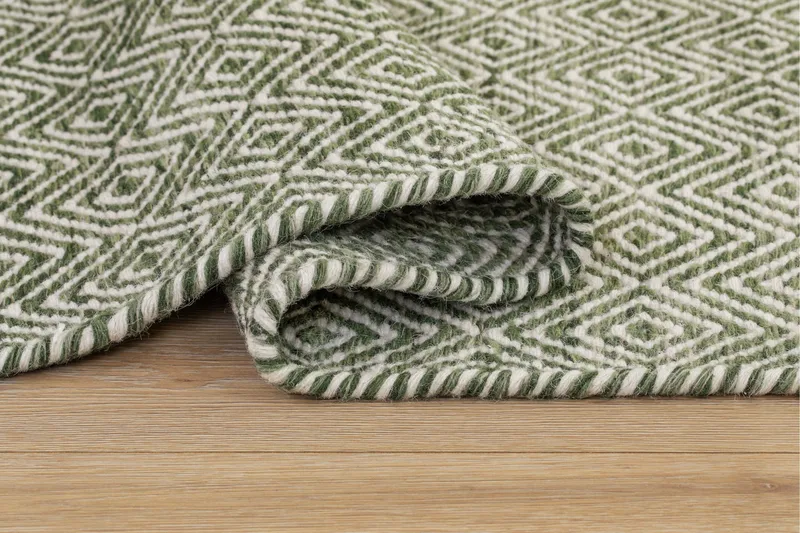 Gåsöga Ullmatta 140x200 cm Rektangulär - Grön - Products - Textil & mattor - Matta - Modern matta - Ullmatta