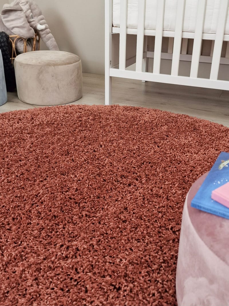 Lounge Ryamatta 240 cm Rund - Koppar - Products - Textil & mattor - Matta - Modern matta - Ryamatta