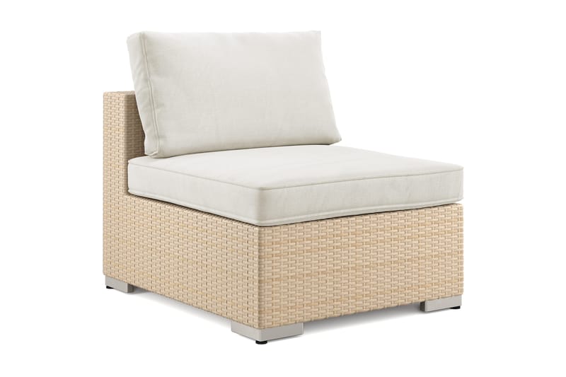 Bahamas Mittmodul utomhus i konstrotting med Ljus vattenavisande dyna, Beige