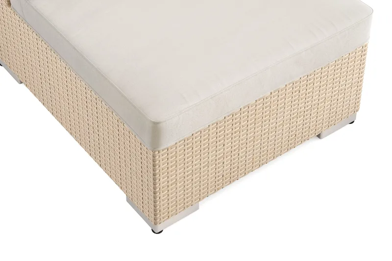 Bahamas U-formad utomhus loungegrupp 8-sits med vändbar divan och bord med hylla - Beige - Products - Utemöbler & utemiljö - Loungemöbler - Loungeset & loungegrupp