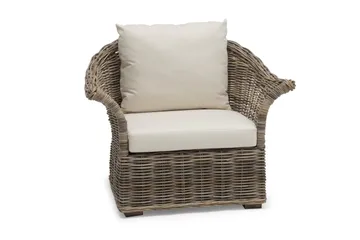 Edsklinta Utefåtölj m Dyna Rotting/Vit - Hillerstorp - Products - Utemöbler & utemiljö - Loungemöbler - Loungestol utomhus