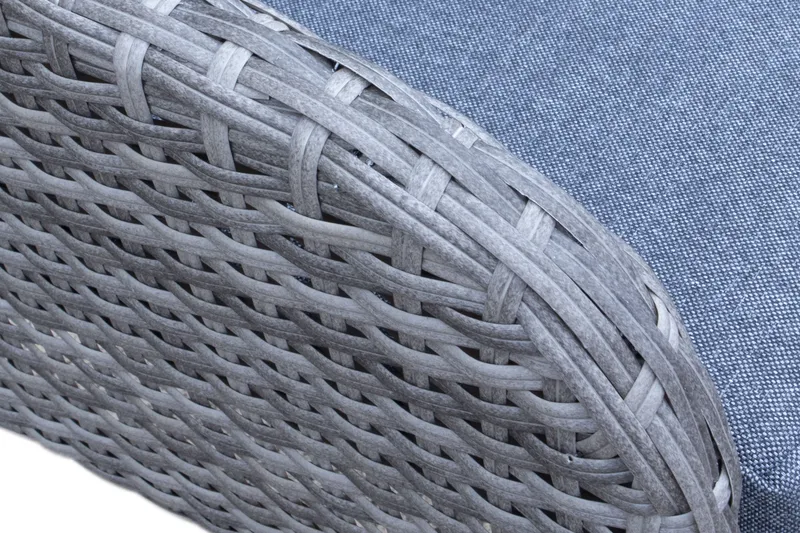 Thor loungestol utomhus i konstrotting med blå sittdyna - Grå - Products - Utemöbler & utemiljö - Loungemöbler - Loungestol utomhus