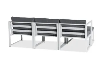 Tunis Loungegrupp Utomhus - 4-sits Loungeset Utemöbler för Uteplats - Vit / Gråa dynor - Products - Utemöbler & utemiljö - Loungemöbler - Loungeset & loungegrupp