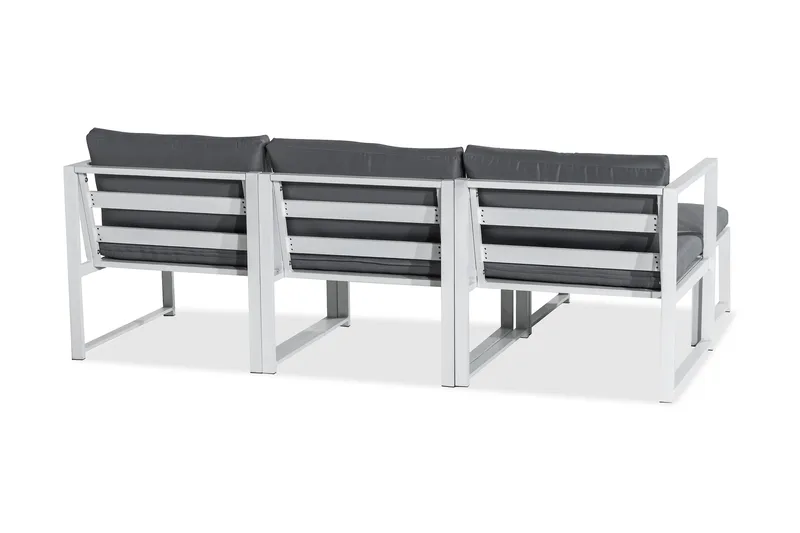 Tunis Loungegrupp Utomhus - 4-sits Loungeset Utemöbler för Uteplats - Vit / Gråa dynor - Products - Utemöbler & utemiljö - Loungemöbler - Loungeset & loungegrupp