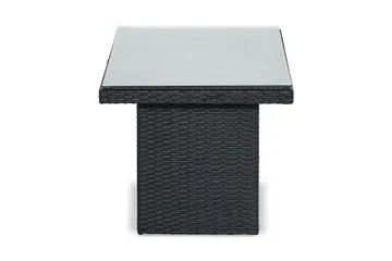 Bahamas Loungebord och Soffbord Utomhus 100 cm Konstrotting Glas - Svart - Products - Utemöbler & utemiljö - Utebord & trädgårdsbord - Loungebord & soffbord utomhus