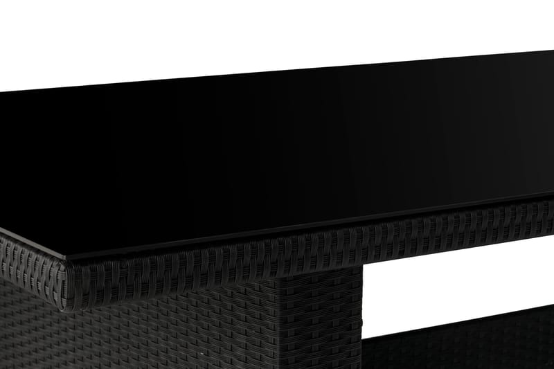 Majestic Matbord Utomhus 210x100 cm – Utebord i konstrotting med bordsskiva i Glas för Trädgård och Altan - Svart - Products - Utemöbler & utemiljö - Utebord & trädgårdsbord - Matbord utomhus