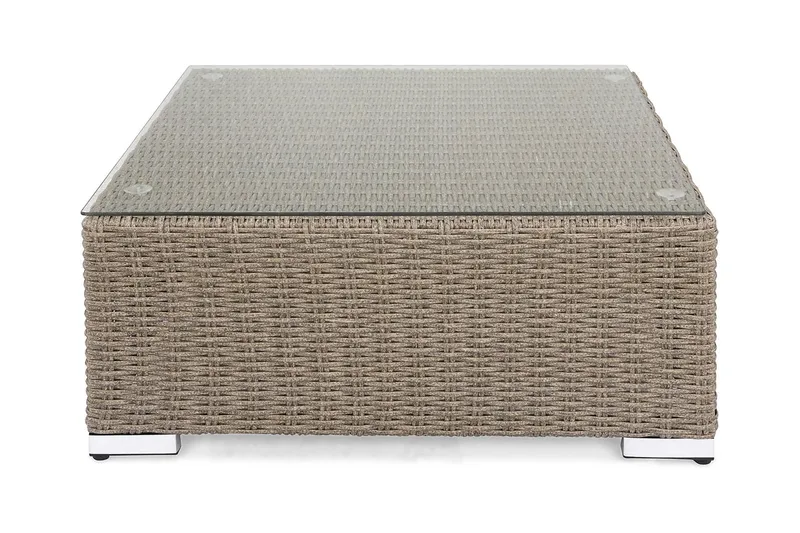 Marcus Loungebord och Soffbord Utomhus 70 cm Konstrotting Glas - Grå - Products - Utemöbler & utemiljö - Utebord & trädgårdsbord - Loungebord & soffbord utomhus