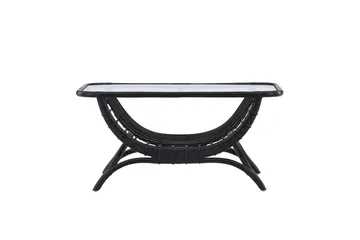 Moana Soffbord och Matbord Utomhus 95,5 cm Glas Rotting - Svart - Products - Utemöbler & utemiljö - Utebord & trädgårdsbord - Loungebord & soffbord utomhus