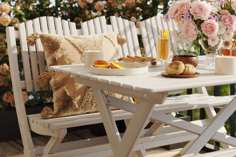 Delpino Matgrupp Utomhus 125 cm - Vit - Products - Utemöbler & utemiljö - Utegrupp - Matgrupp utomhus