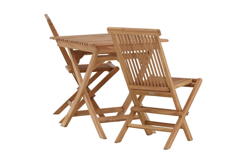 Ghana Caféset 70 cm + 2 Kenya Hopfällbara Karmsttolar - Brun - Products - Utemöbler & utemiljö - Utegrupp - Cafegrupp & cafeset