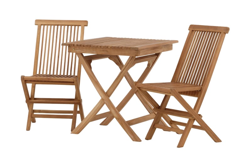 Ghana Caféset 70 cm + 2 Kenya Hopfällbara Karmsttolar - Brun - Products - Utemöbler & utemiljö - Utegrupp - Cafegrupp & cafeset