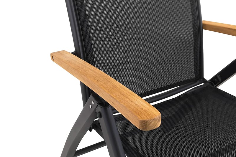 Las Vegas Matgrupp 220-280x100+ 8 Stolar m Dyna - Svart/Teak - Products - Utemöbler & utemiljö - Utegrupp - Matgrupp utomhus