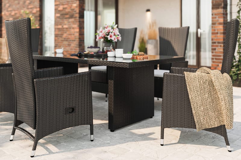 Majestic Matgrupp Utomhus 210 + 6 Jenny Ställbar Fåtölj - Svart - Products - Utemöbler & utemiljö - Utegrupp - Matgrupp utomhus