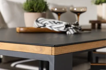 Aspvik Matgrupp 200x100cm - Svart/Teak - Products - Utemöbler & utemiljö - Utegrupp - Matgrupp utomhus