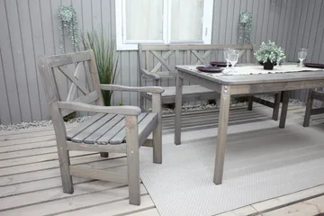 Olivo Matgrupp Utomhus + 2 Utestolar + Bänk Utomhus - Grå - Products - Utemöbler & utemiljö - Utegrupp - Matgrupp utomhus