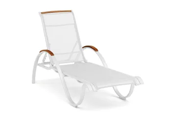 Nydala Solsäng Vit/Teak - Hillerstorp - Products - Utemöbler & utemiljö - Utestol & trädgårdsstol - Solsäng & solvagn