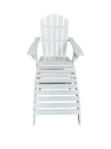 Landet Däckstol utomhus i akacia trä - Vit - Products - Utemöbler & utemiljö - Utestol & trädgårdsstol - Solstol - Däckstol